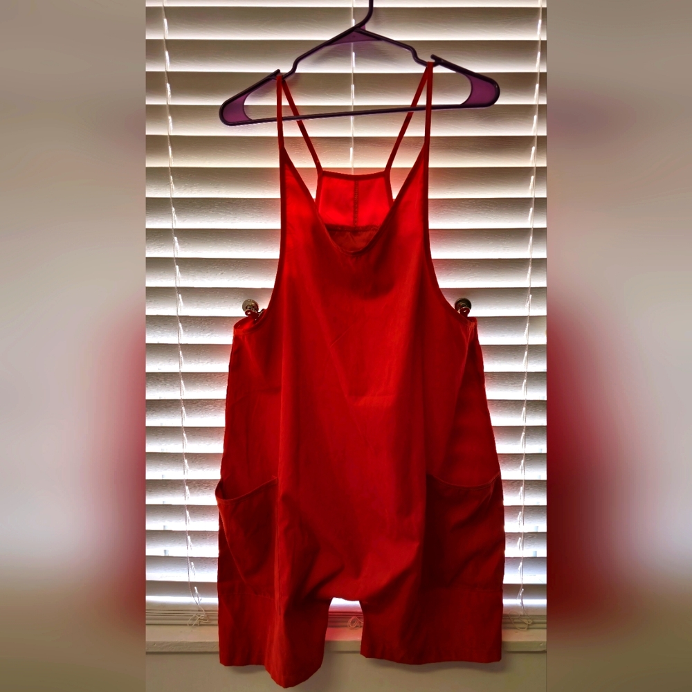 Red Shorts Romper, M (as seen TikTok) with Pockets NWOT